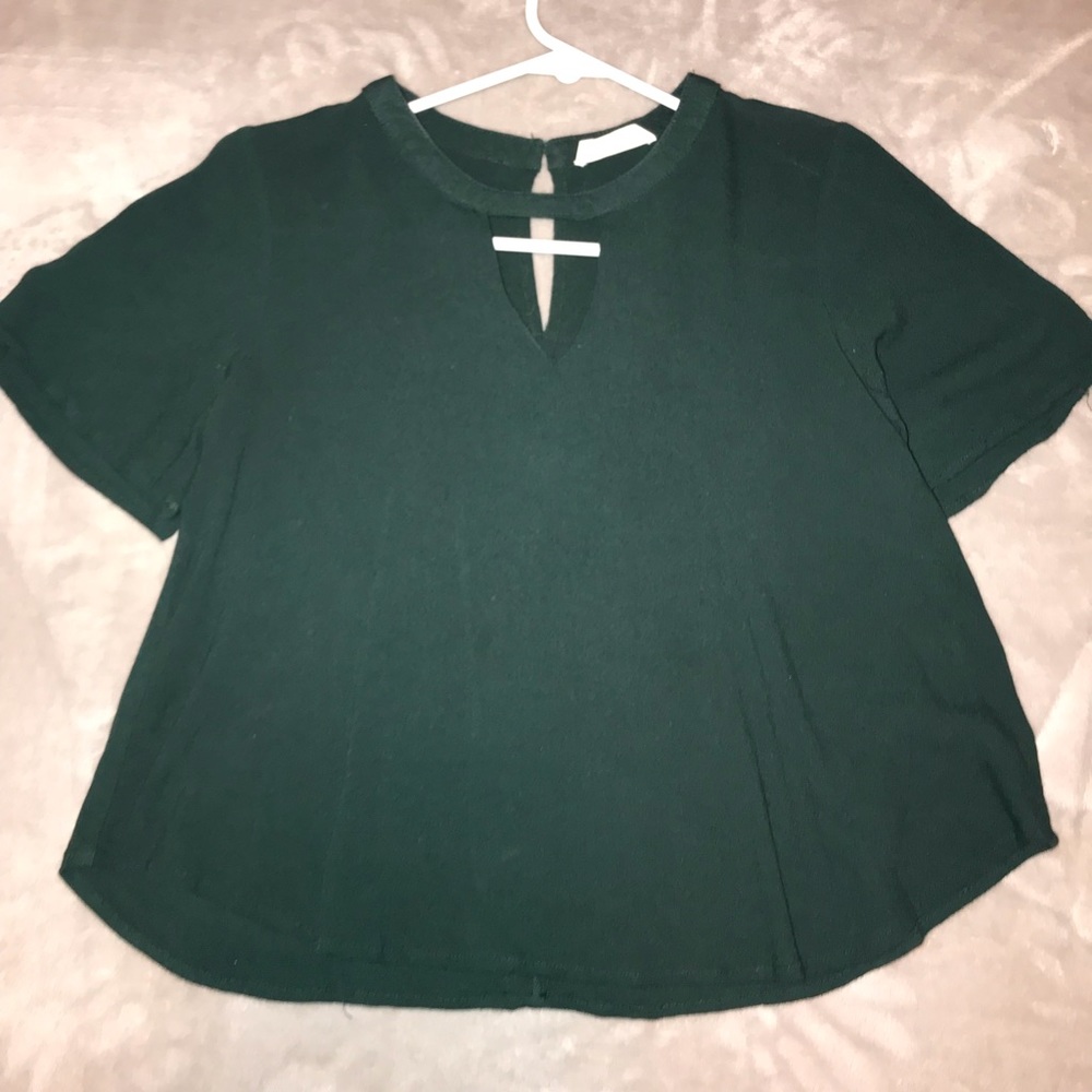 Dark Green Flowy Shirt